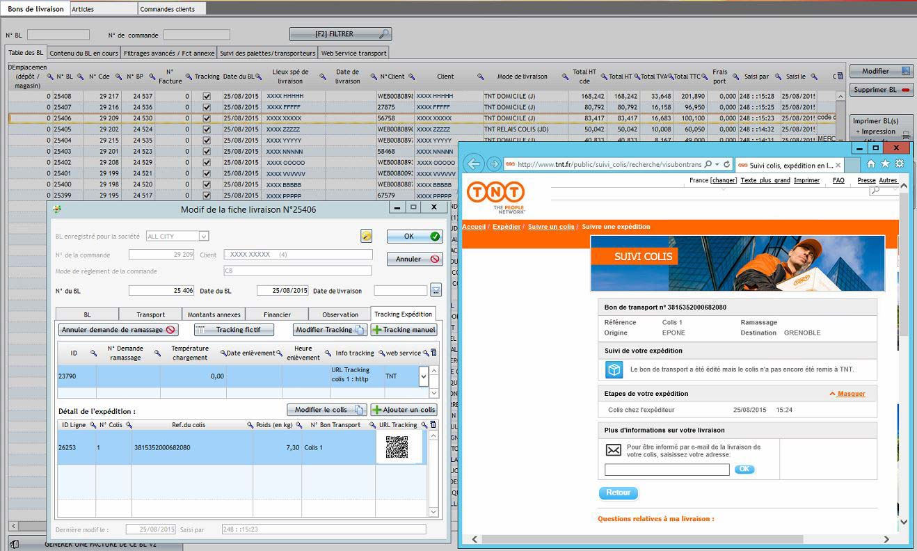 Exemple de livraison d'une commande via le webservice TNT